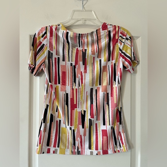 JM Collection Petite Colorful Abstract Women's Blouse Size XS - Picture 3 of 12